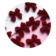 Украшения ногтевые, 30 шт (Бархатный красный бантик)
