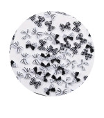 Прикраси нігтьові, 30 шт (чорно-білий бантик)