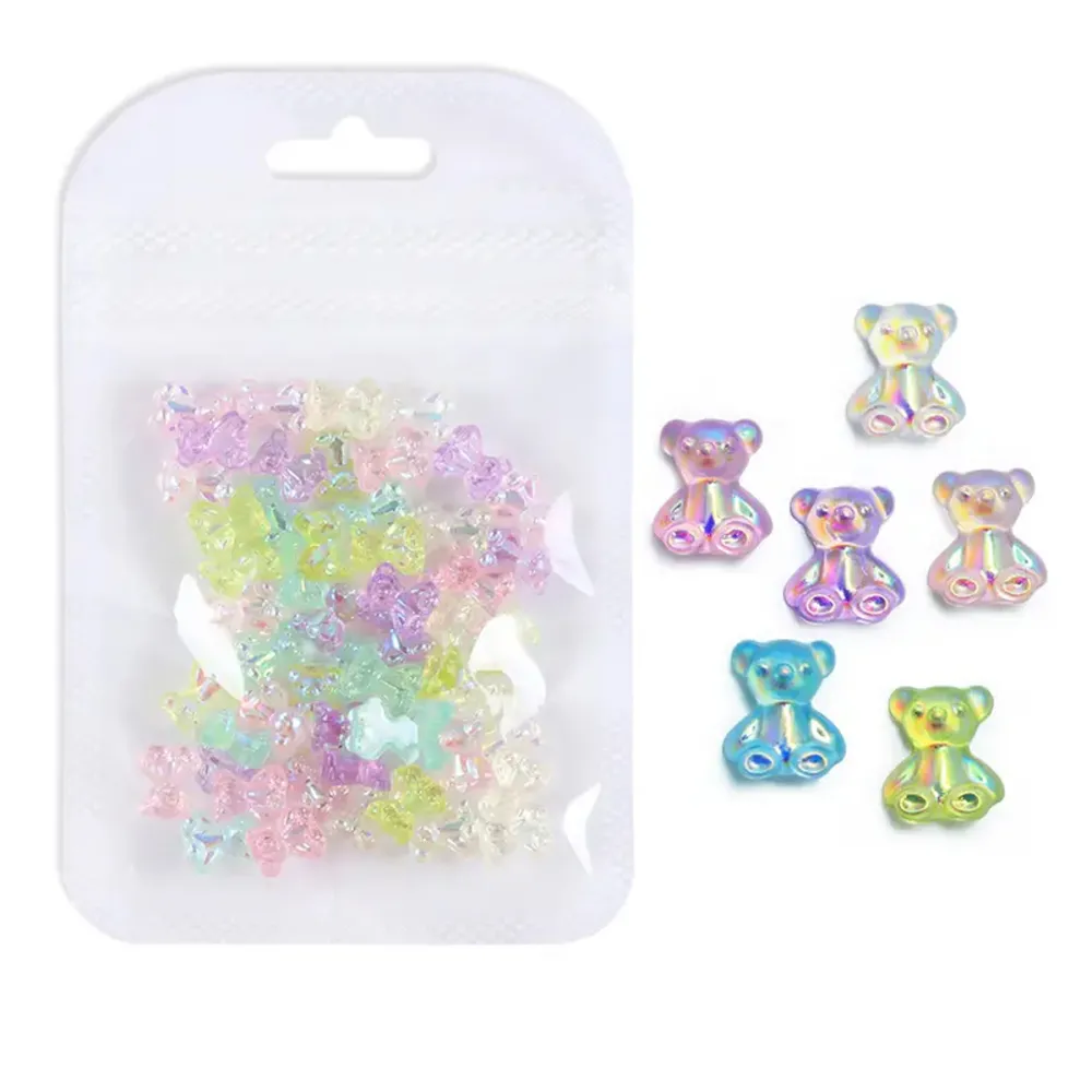 Украшения для ногтей, 50 шт (Мишки прозрачные)
