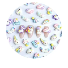 Прикраси для нігтів, 30 шт (Хмарки, веселка, единорожка)