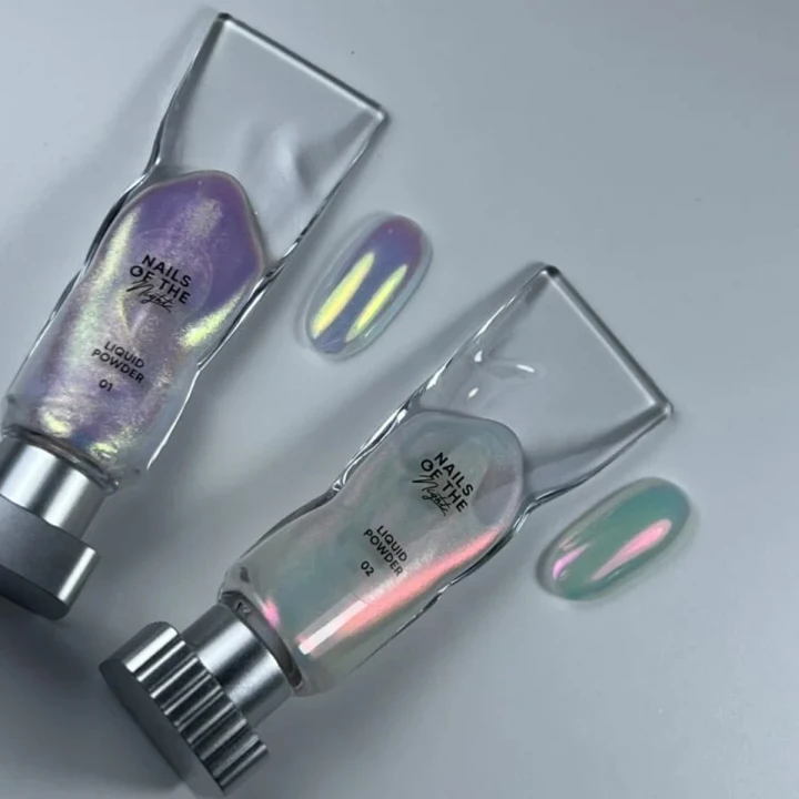 Втирка жидкая NAILSOFTHENIGHT Liquid powder, 5 г (02 (перелив зеленого и красно-розового))
