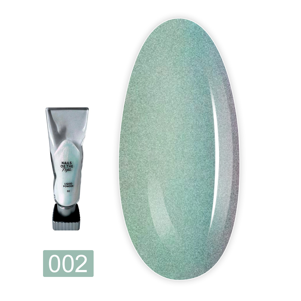 Втирка жидкая NAILSOFTHENIGHT Liquid powder, 5 г (02 (перелив зеленого и красно-розового))