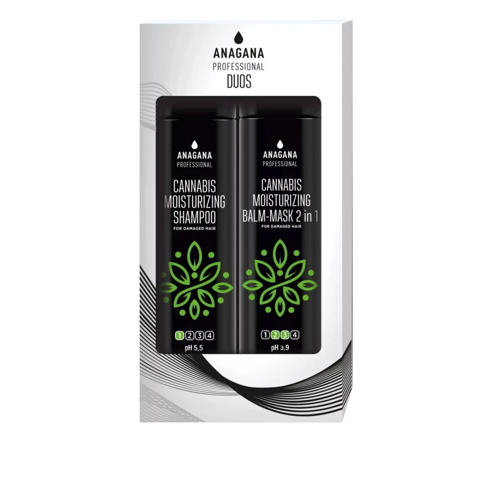 Набір DUOS Зволожуючий з олією канабісу для тонкого пошкодженого волосся 2х250 мл