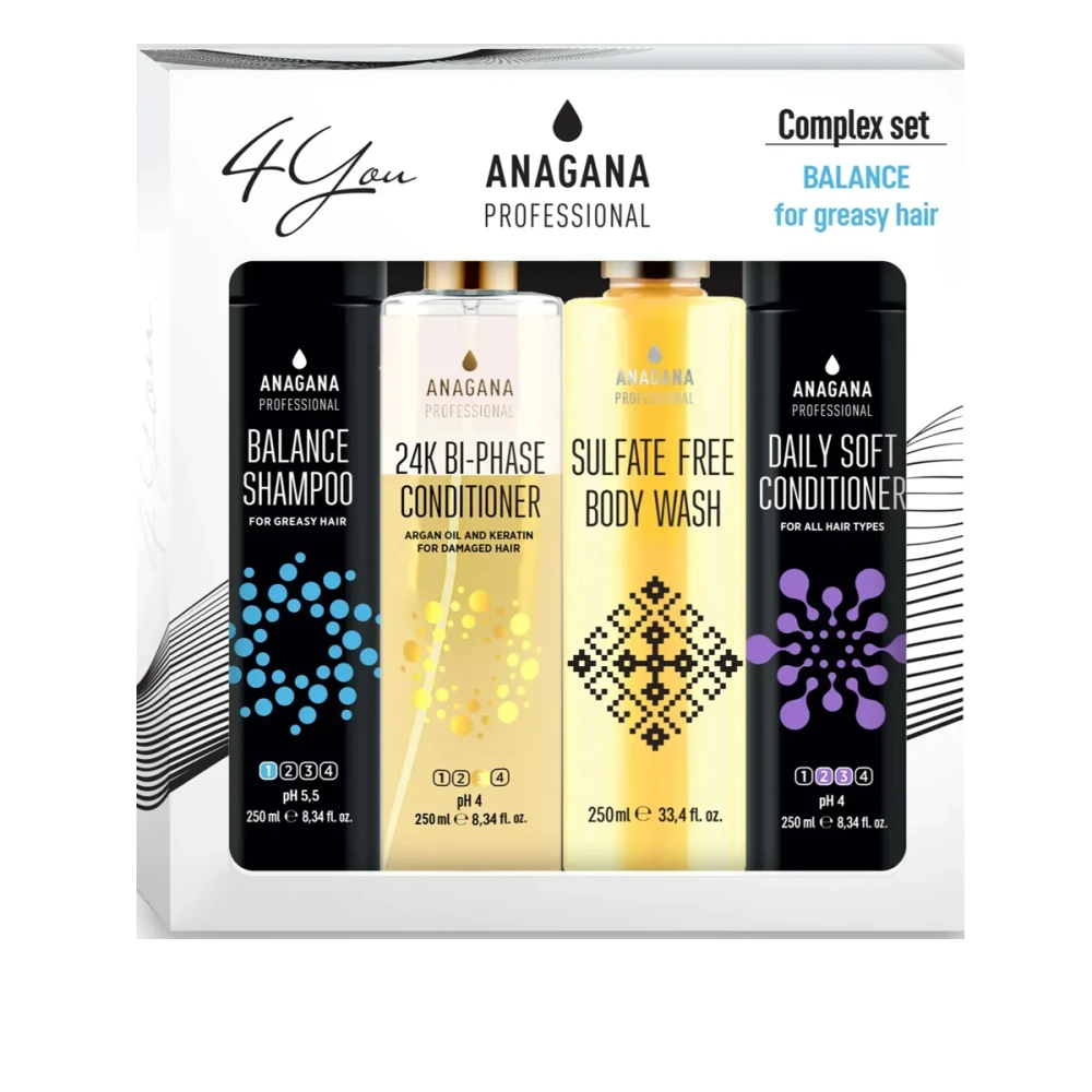 Набір 4YOU Баланс для жирного шкіри голови 4х250 мл