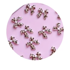 Украшения для ногтей, 20 шт (Леопардовый бантик)