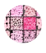 Набір рожевого декору для манікюру, 12 комірок