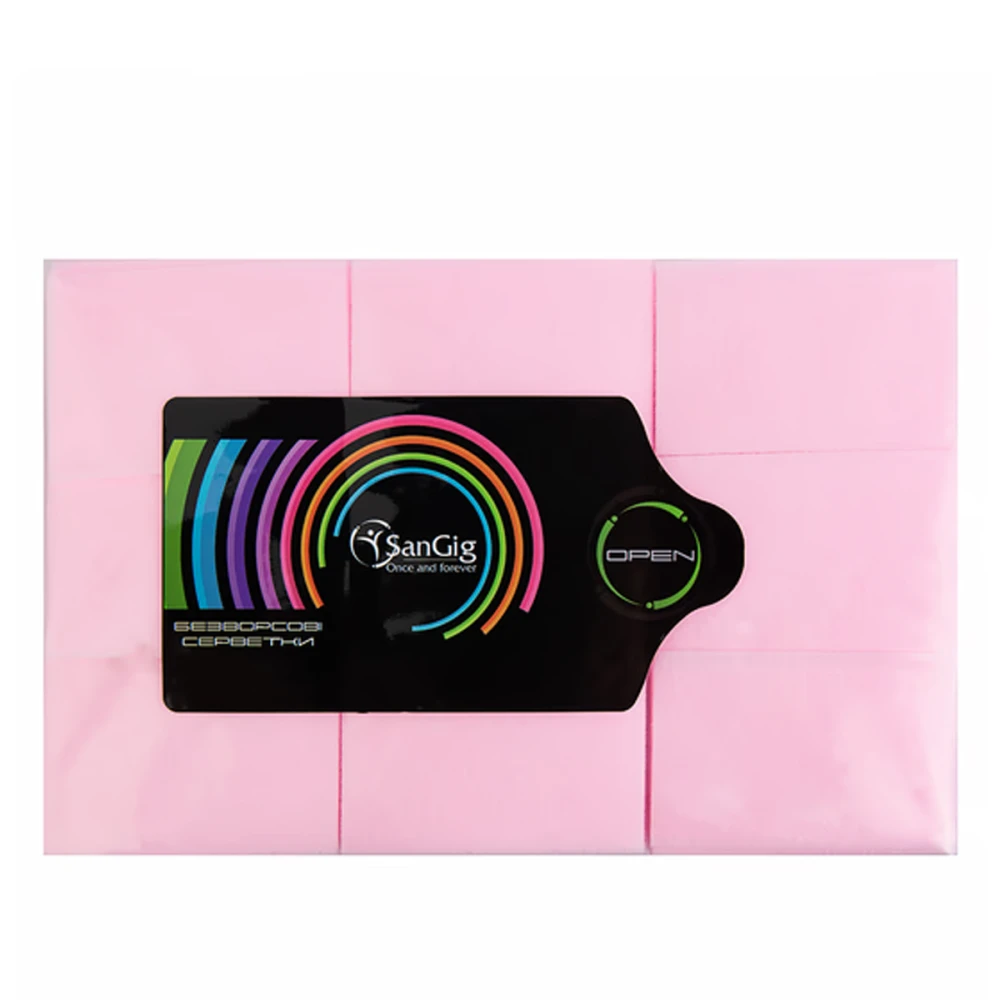 Салфетки безворсовые SanGig 1000шт/уп (Розовые)