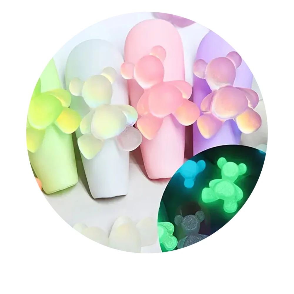 Набір декору для нігтів асорті ведмедики, 6 ком