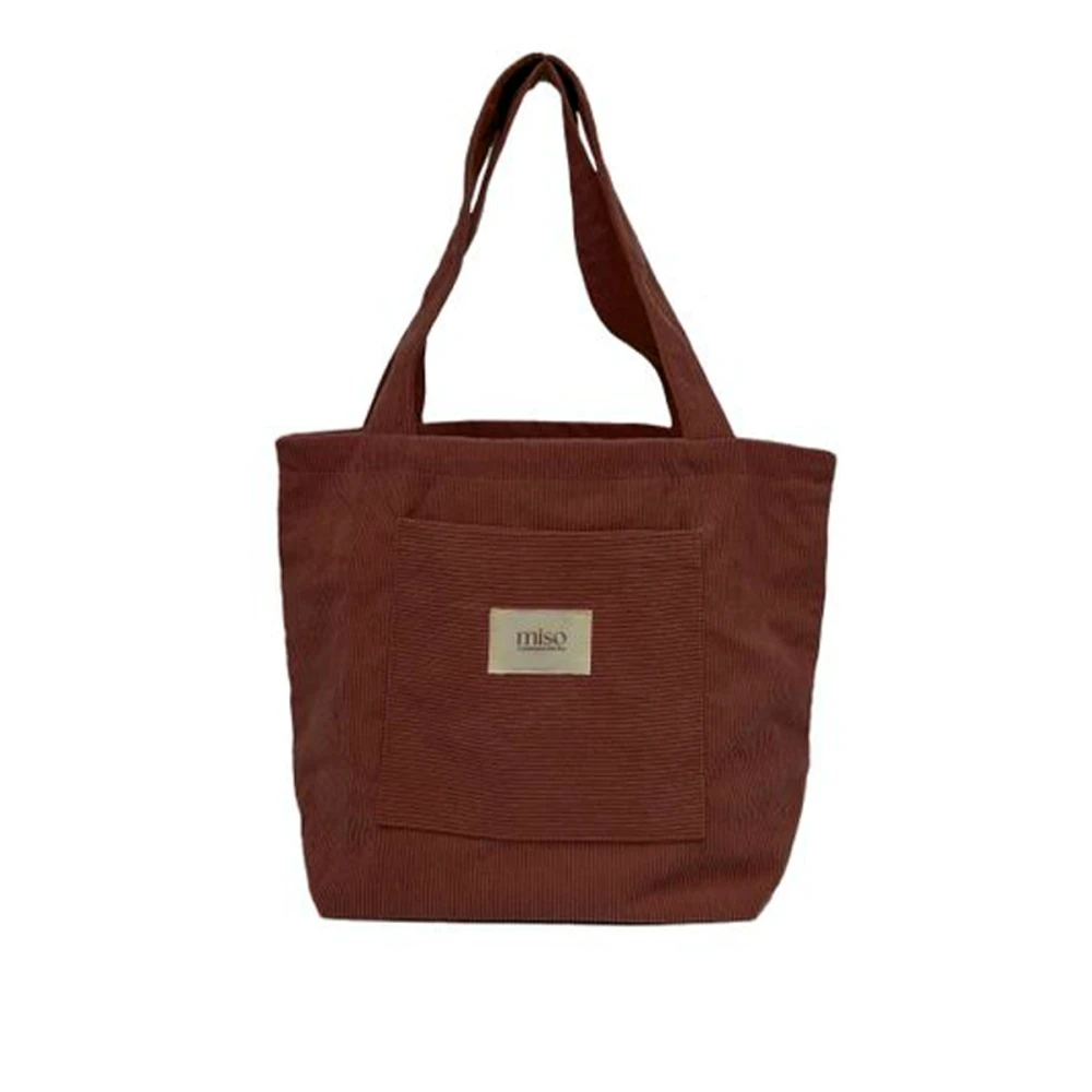 Шопер вельвет с карманом (Темно-коричневый)