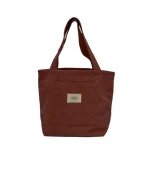 Шопер вельвет с карманом (Темно-коричневый)