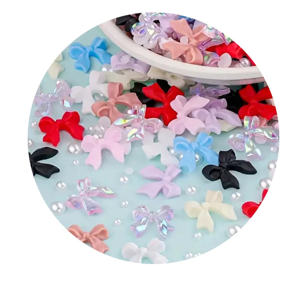 Набор украшений для ногтей (бантики), 12 яч + пинцет/карандаш