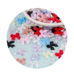 Набір прикрас для нігтів (бантики), 12 ком + стругачка\/олівець