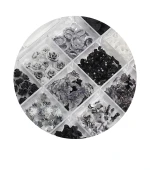 Набір чорний прикрас для нігтів, 12 ком