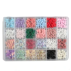 Набор украшений для ногтей с разноцветными бантиками, 24 ком.