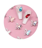 Набор украшений для ногтей с бабочками+камешки, 12 ком (48 шт)