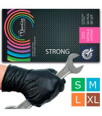 Рукавички нітрилові чорні міцні SanGig (S)