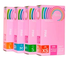 Перчатки нитриловые розовые SanGig (XS)