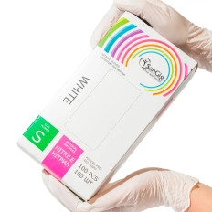 Рукавички нітрилові білі SanGig (S)