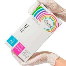 Перчатки нитриловые белые SanGig (M)