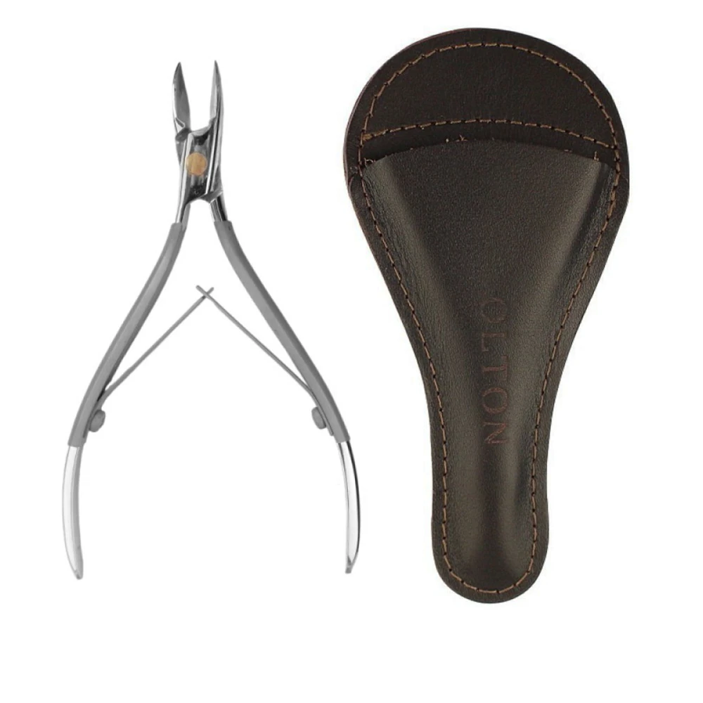 Кусачки для кутикули OLTON Easy Line XS+чехол (кожа)