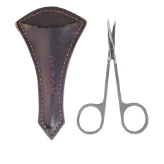 Ножницы OLTON Easy Line 100 мм + чехол кожа (matte)