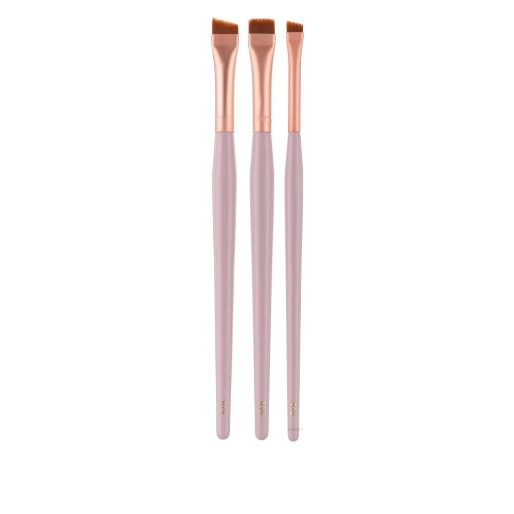 Набір пензлів для фарбування брів MAGIC BROW BRUSHES професійний (світло-рожевий)