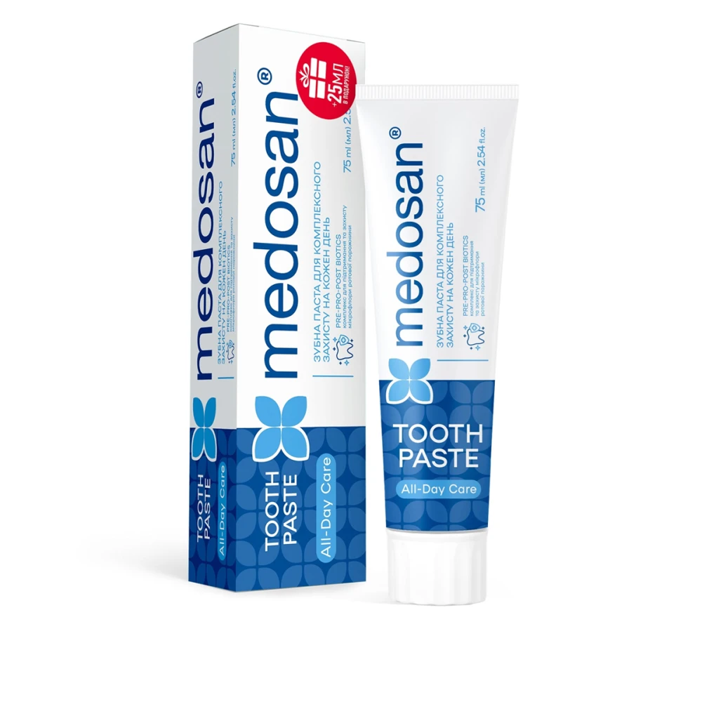 Зубна паста для комплексного захисту на кожен день All-Day Care Medosan 75 мл