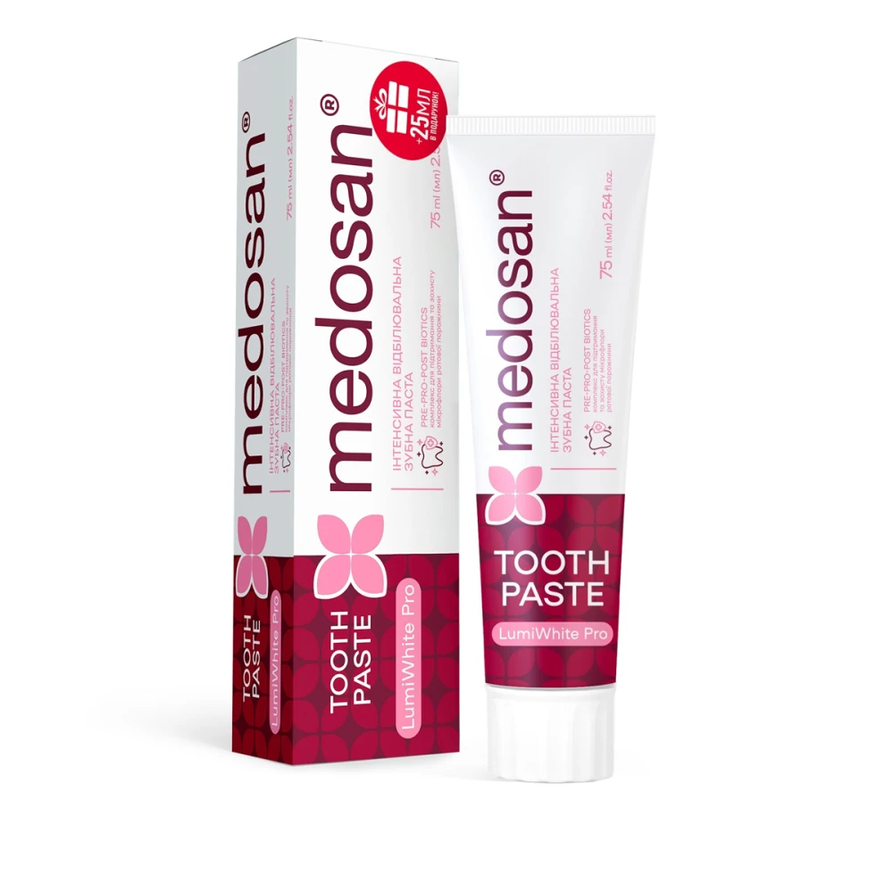Зубная паста интенсивная отбеливающая LumiWhite Pro Medosan 75 мл