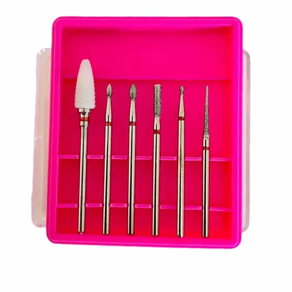 Насадки для фрезера, 6 шт (В-Красная насечка)