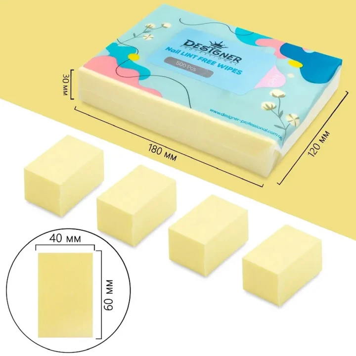 Салфетки безворсовые одноразовые, 500 шт (Желтые)
