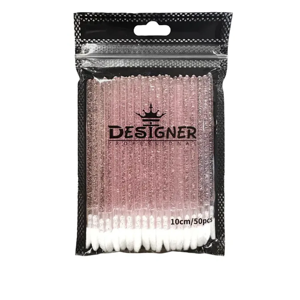 Микробраши с блестками (аппликаторы), 50 шт (Нежно-розовый)