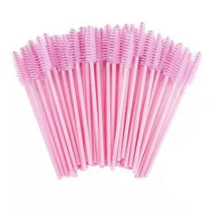 Щіточки одноразові для розчісування брів та вій, 50 шт (Ніжно-рожевий)