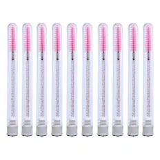 Щіточки одноразові з блискітками у колбі, 12 шт (S Ніжно-рожевий)