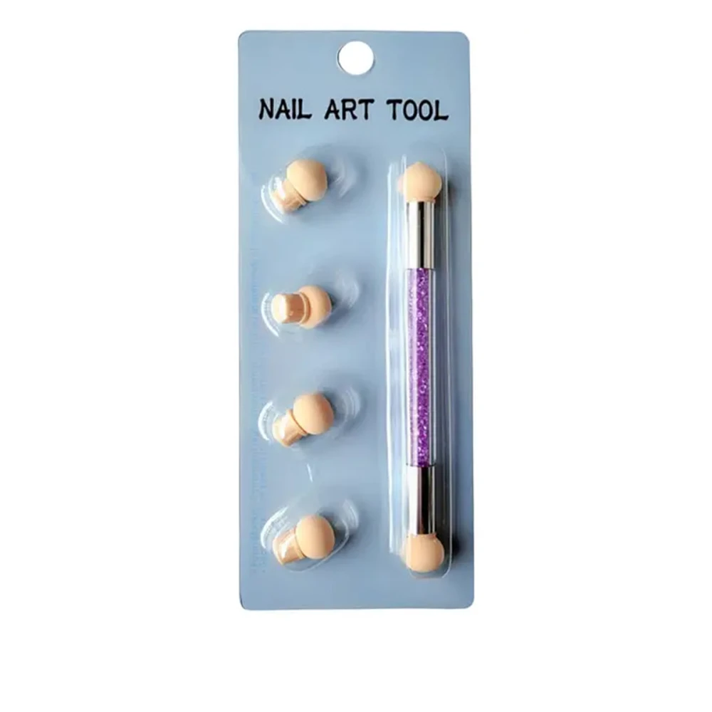 Спонж двухсторонний для аэропуфинга и градиента со сменными губками (Фиолетовый)