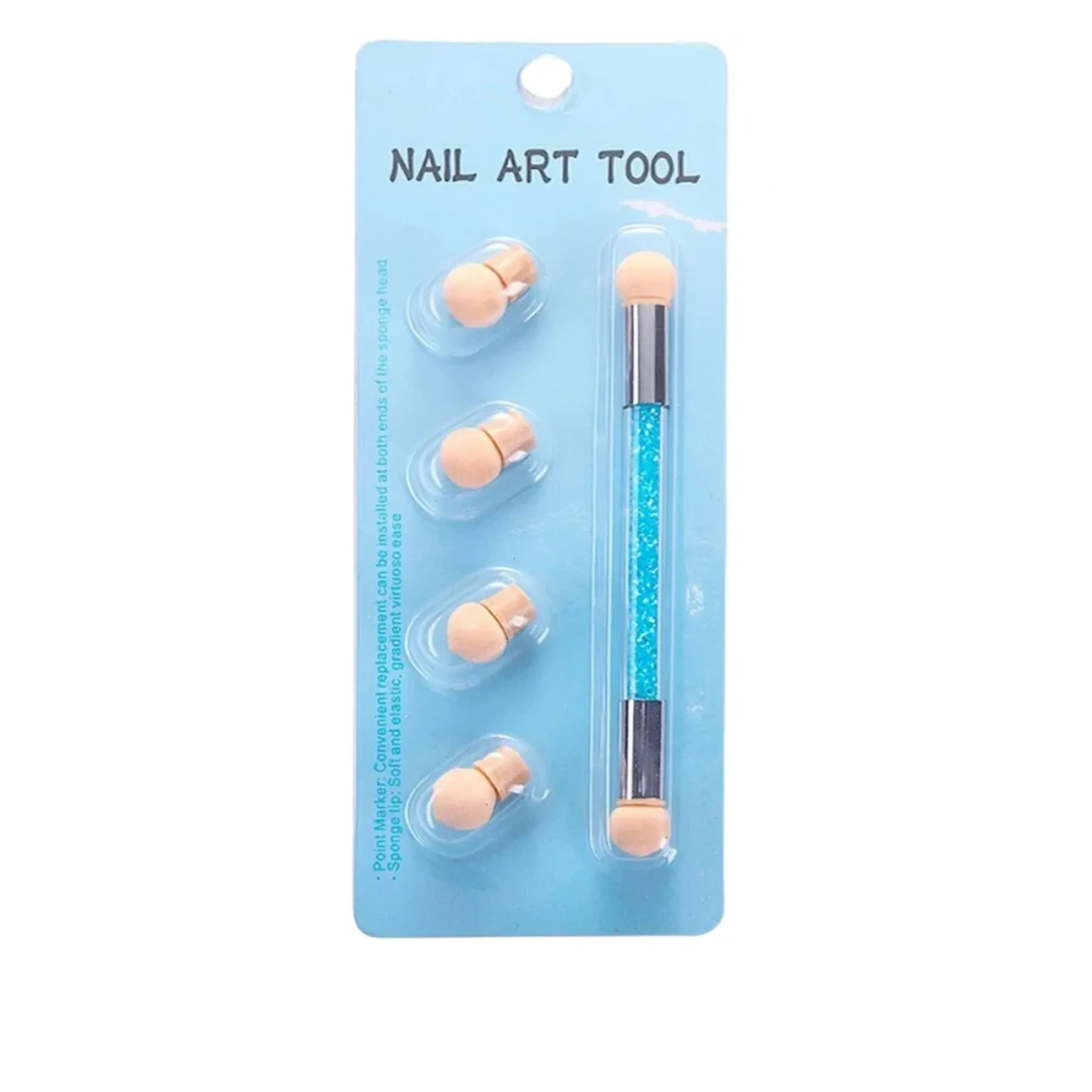 Спонж двосторонній для аеропуффінга і градієнта зі змінними губками (Голубий)