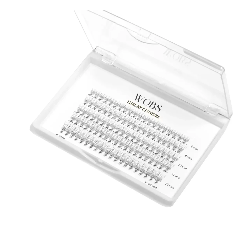 Ресницы накладные пучковые WoBs Crease cross 5 лент, 100 шт (10d07mixFOXY)