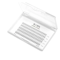 Ресницы накладные пучковые WoBs Crease cross 5 лент, 100 шт (10d07mixFOXY)