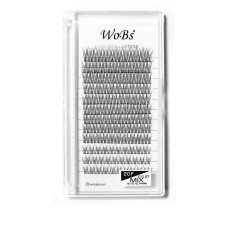 Ресницы накладные пучковые WoBs FISH TAIL 20F 0.07 12 лент mix, 120 шт