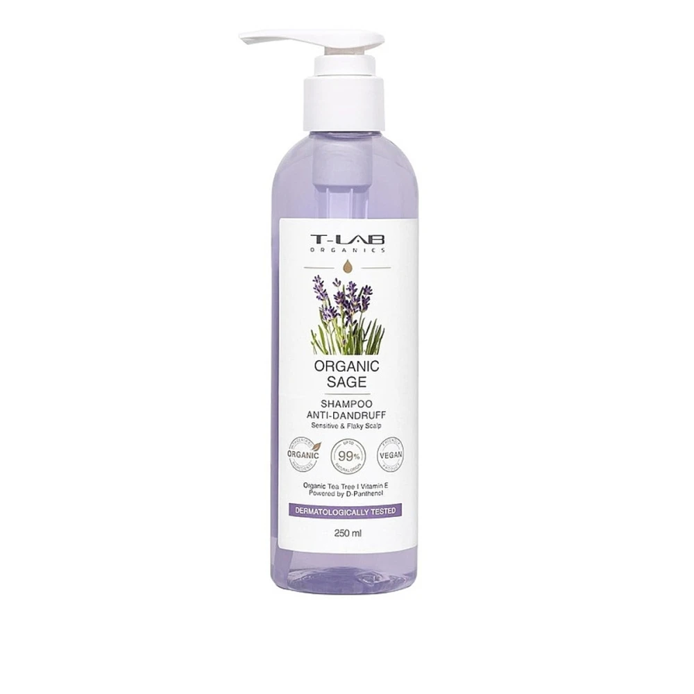 Шампунь против перхоти T-Lab Organics Organic Sage Shampoo, 250мл