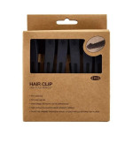 Затискач пластиковий для волосся чорний 6 шт