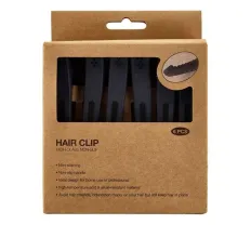 Зажим пластиковый для волос черный 6 шт