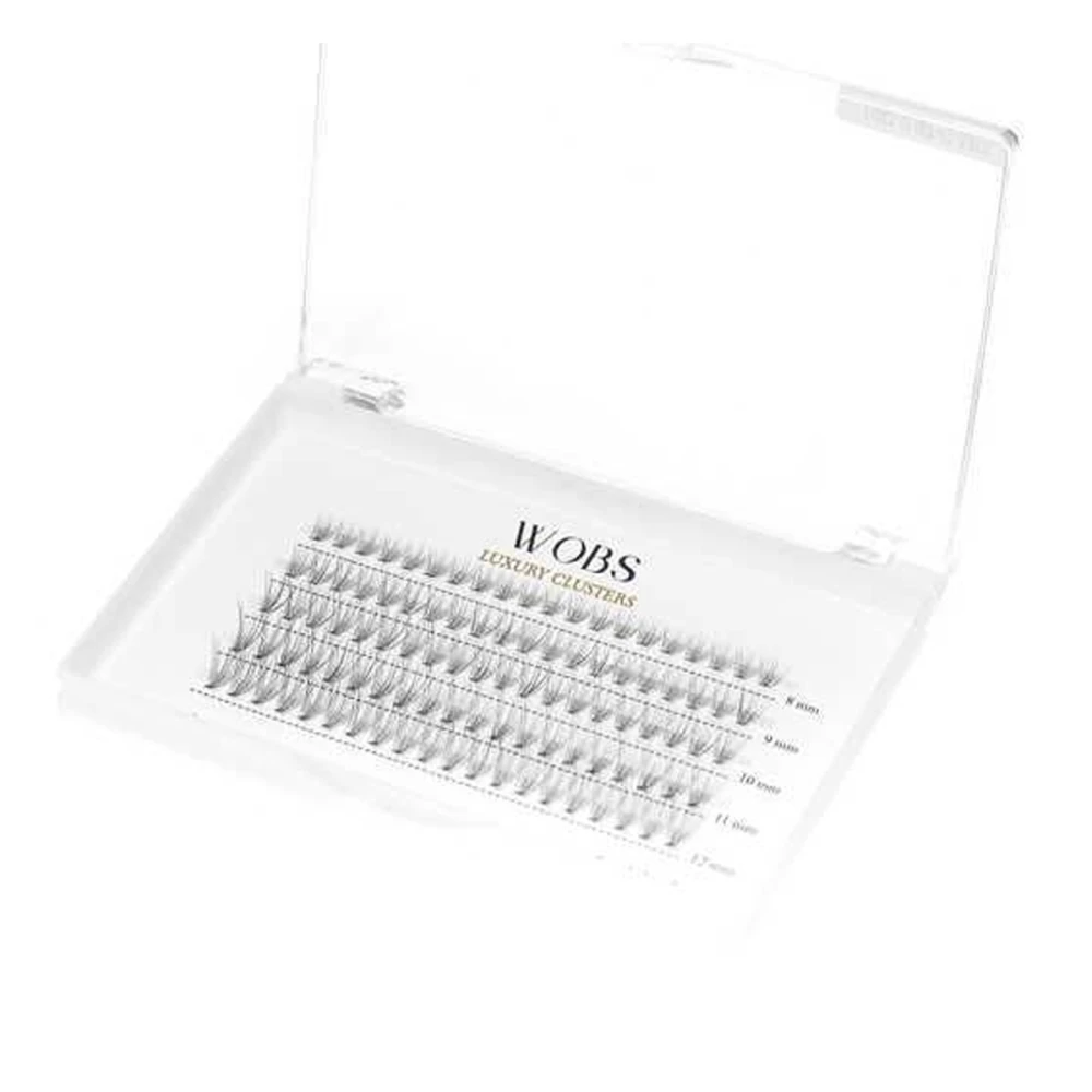 Ресницы накладные пучковые WoBs Crease cross 5 лент, 100 шт (10d07mix Sunray)