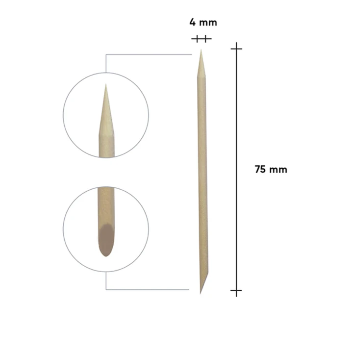Апельсиновые палочки PRO для маникюра деревянные 75 мм (100 ед.)