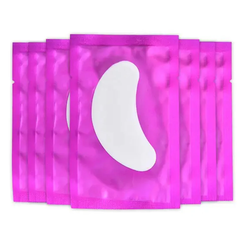 Патчи гидрогелевые для наращивания ресниц, 50 шт (Фуксия)