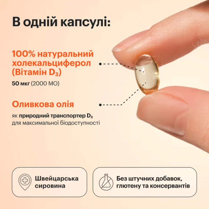 Витамин Д3 2000 Perla Helsa 50 мкг (60 капсул)