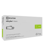 Перчатки нитрил б/пудры нестерильные Nitrylex Classic White 100 ед. (S)