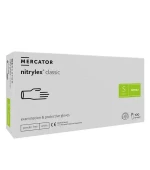 Перчатки нитрил б/пудры нестерильные Nitrylex Classic White 100 ед. (S)