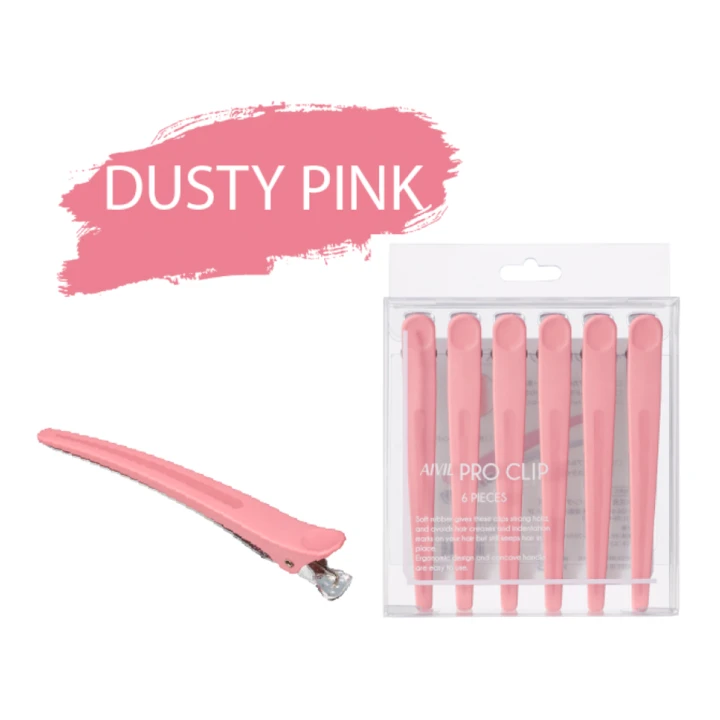 Затискач для волосся (yoU)nique (AIVIL PRO CLIP DUSTY PINK 6 шт.)