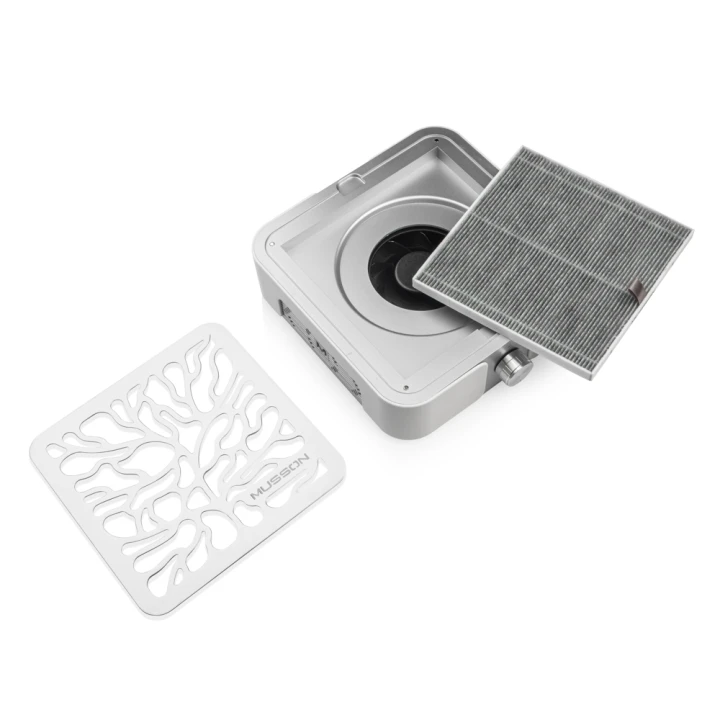 Вытяжка MUSSON X3 на 72 вт. для маникюра и педикюра (Silver)