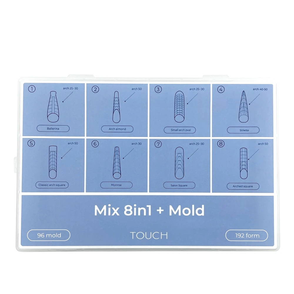 Типсы-формы верхние Touch Mix 8in1+mold, 288 шт